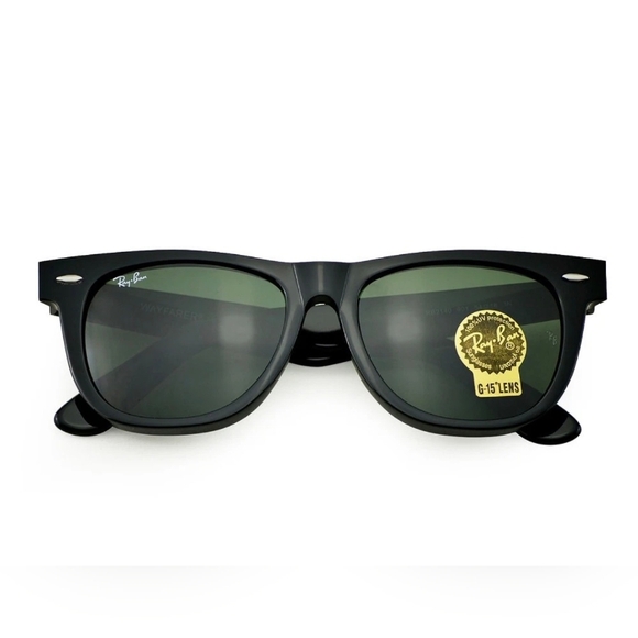 50mm Unisex New With Box Ray-Ban Wayfarer Black Frame Green Lens Sunglasses main image 5